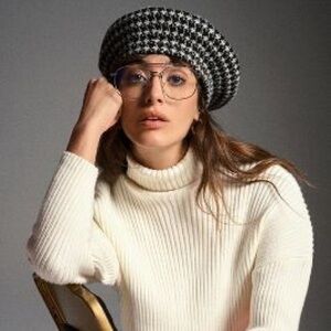 Anthropologie Knit Houndstooth Beret